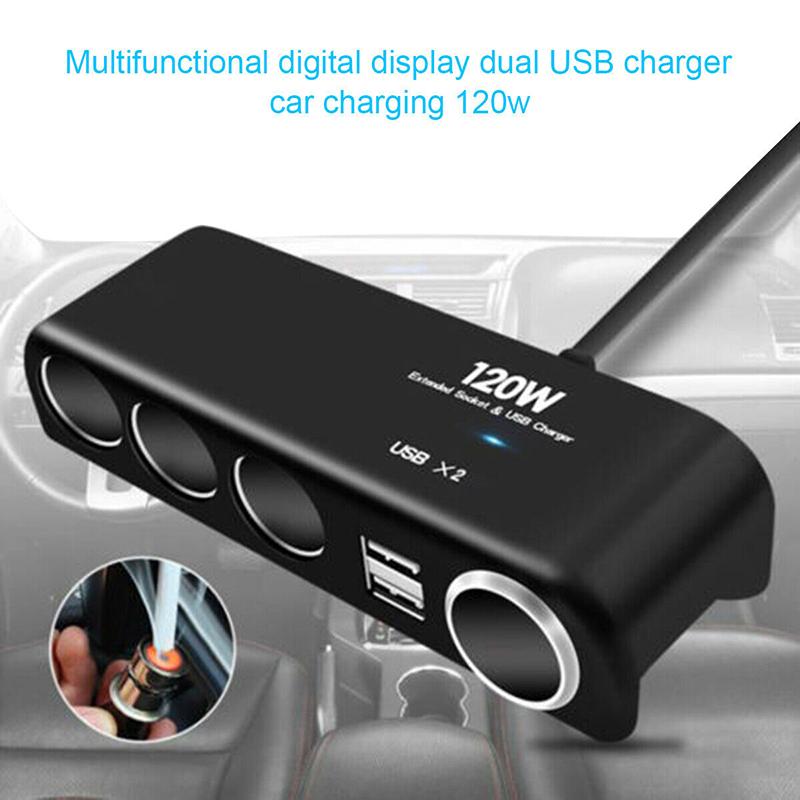 4 Way Multi Socket Car Cigarette Lighter Splitter USB Charger Adapter 12V 24V