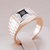 Роскошные черные кольца с натуральным цирконом, широкие, для мужчин и женщин, цвета розового золота, дизайн смешанной закрепки, свадебные изысканные украшения