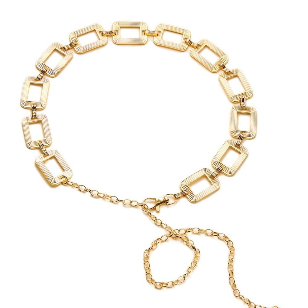 Hollow Out Body Link Belts Metal Body Chains Jewelry Casual Waist Chain Belt  for Jeans Dress