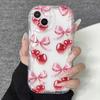 Прозрачный силиконовый чехол-волна с красной вишней для Samsung Galaxy S23 S24 S25 S26 Ultra S22 S21 S20 Plus FE A35 A54 A55