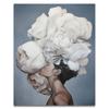 Nordic Flowers Head Woman Canvas Paintings On the Wall Art Posters And Prints Feather Girls Wall Pictures Home Decoration Cuadro