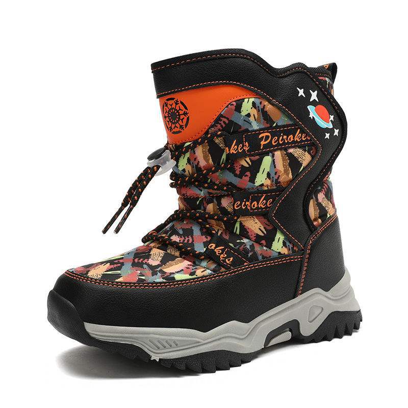 Осень и зима бархатные детские зимние ботинки холодные хлопковые ботинки женская обувь зимние ботинки утолщенные ботинки для мальчиков хлопковая обувь теплая зимняя обувь