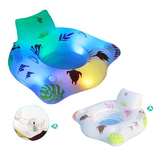 Надувной надувной матрас для бассейна с подголовником. U-образное кресло для плавания с подсветкой, меняющей цвет. Двойной подлокотник и подстаканник. Водный диван с принтом.