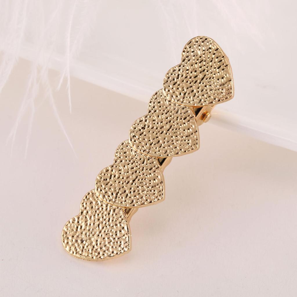 Korea Simple Metal Hairpins for Women Hollow Star Heart Shape Hair Clips Gold Color Hairgrip Hair Accessories