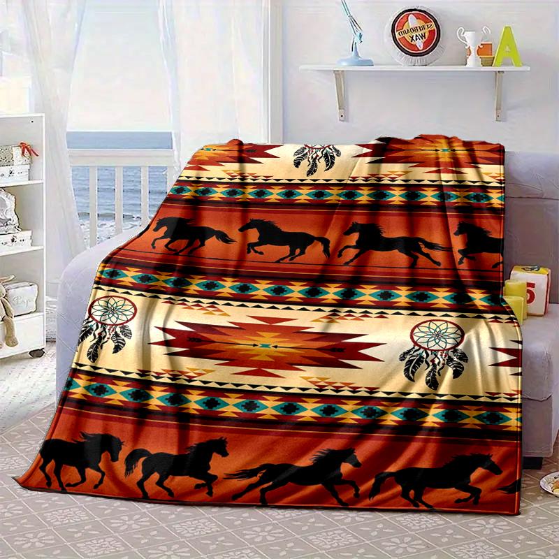 Native American Pattern Blanket Flannel Blanket for bed, sofa, Camping, Hiking, Picnic Essentials, gift for family Fan gifts