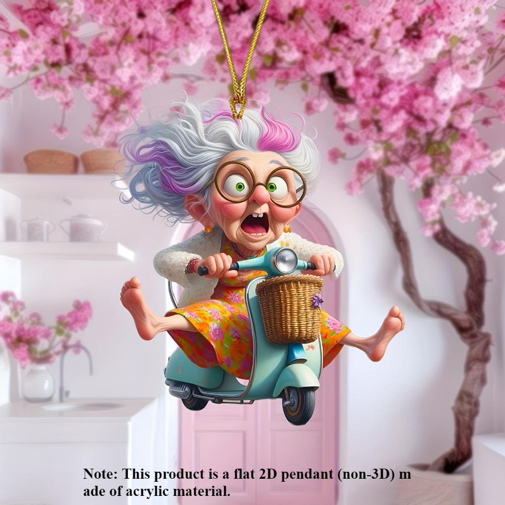 Charming Grandma Collection: 2D Acrylic Flat Photo Pendant - Multipurpose Pendant for Home Decoration Car Pendant Backpack Pendant Keychain