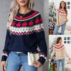 Autumn and Winter Women's Sweater Christmas Tree Printed Pullover Fashion Sweater