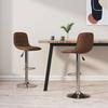 Bar Stool Set of 2 Brown Fabric