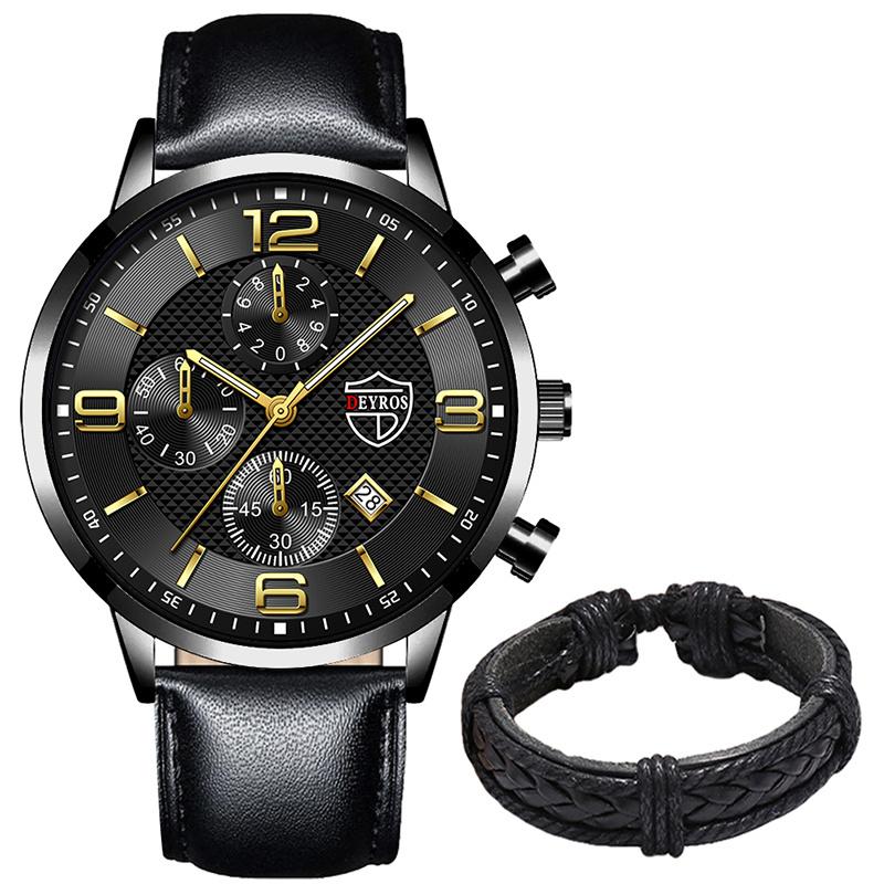 Роскошные модные мужские часы мужские деловые кожаные кварцевые наручные часы мужские спортивные часы-браслет календарь дата часы
