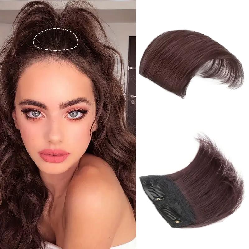 MISSQUEEN Синтетические прямые клипсы для наращивания волос, истончение волос, темно-коричневые невидимые накладные волосы, добавляющие объем волосам для женщин, ежедневное использование