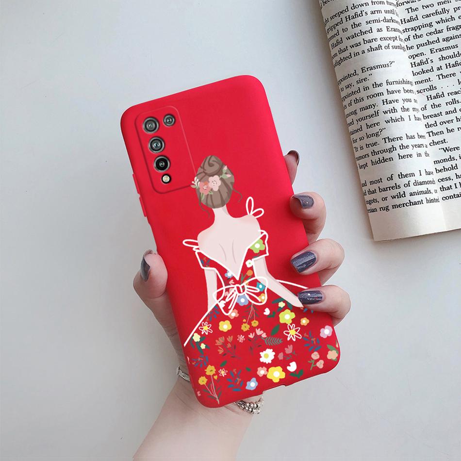 For Huawei Honor 10X Lite Case DNN-LX9 Cute Cartoon Flowers Cover For Honor10X Lite Honor 10 X 10X Lite Phone Cases Soft Bumper