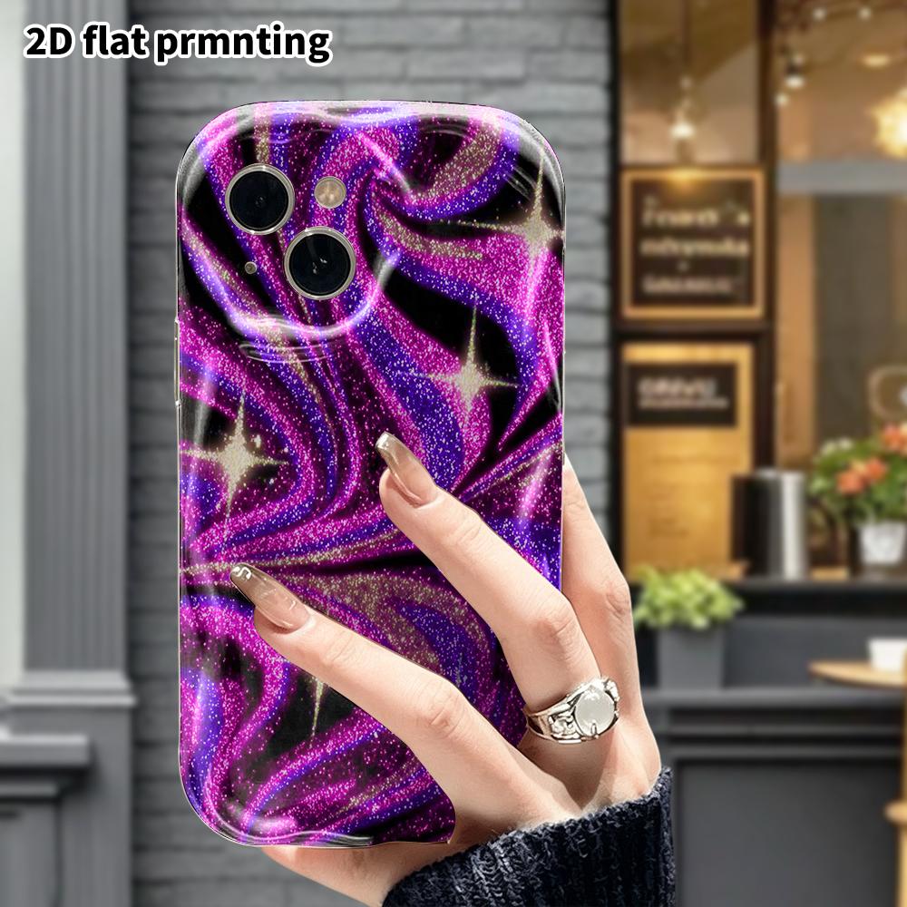 Phone Case: 2D flat, fits iPhone 12/13/14/15/16/17/18 Pro, phone decoration, flowing sand swirl background, perfect gift for Christmas and Halloween