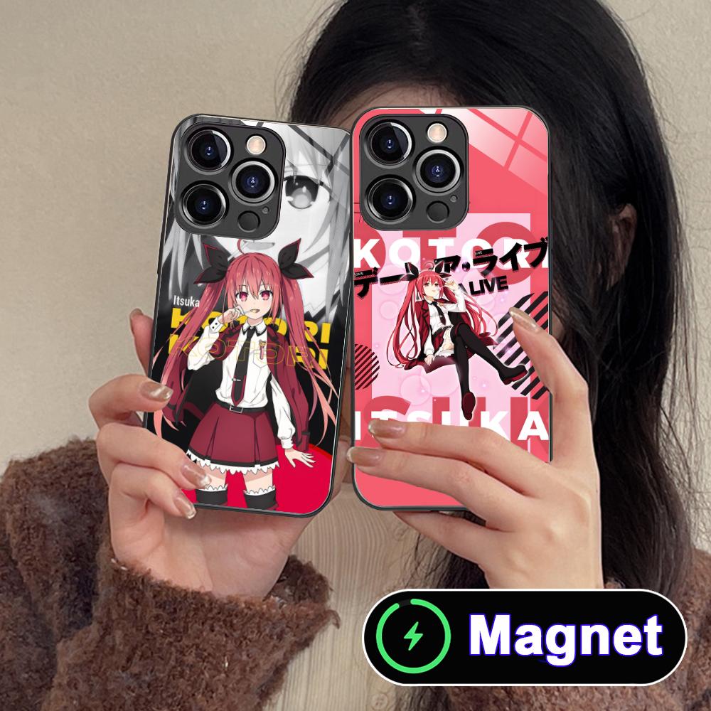 Date a Live Котори Ицука Стеклянный чехол для мобильного телефона MagSafe для iPhone 17 16 15 14 13 12 11 Air Pro Max Plus Mini Цветная крышка