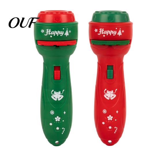 Handheld LED Projector Lamp Kids Christmas Flashlight with 24/32 Patterns, Cartoon Projection Torch, Santa Claus Pattern Light Educational Films, Boys