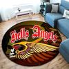 Gang violence Motorcycle enthusiasts Hells Angels Motorcycle Club circular carpet is soft, home, bedroom, door mat decoration, and non slip carpet E5