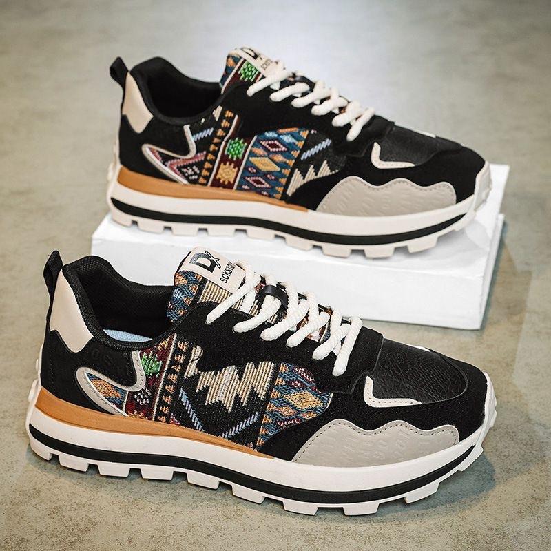 Модные универсальные кроссовки «папины кроссовки» с принтом, мужская обувь, весенняя повседневная обувь, вышитые мужские кроссовки, кеды