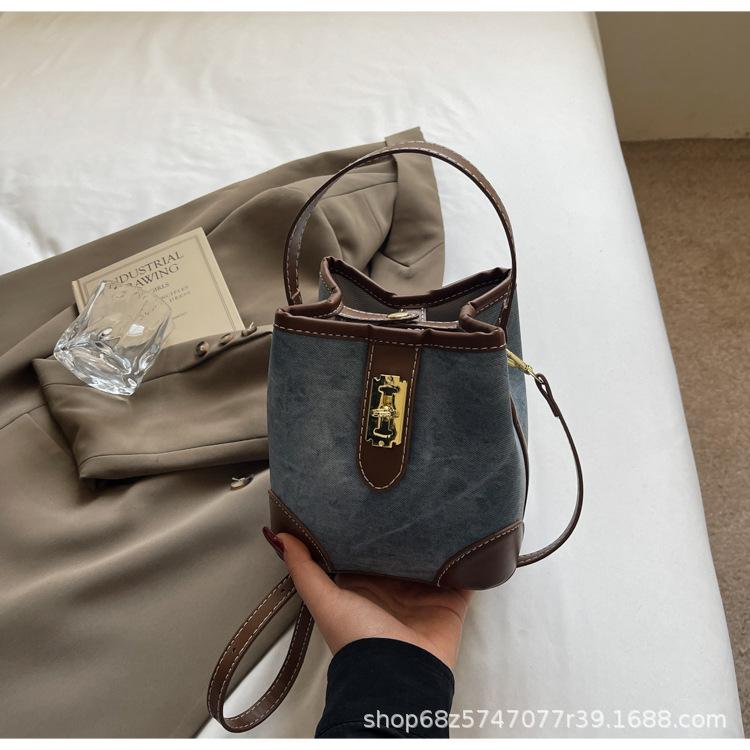 Vintage Handbag Bag Women's 2025 New High-end Niche Design Fashionable and Versatile One-shoulder Crossbody Bucket Bag