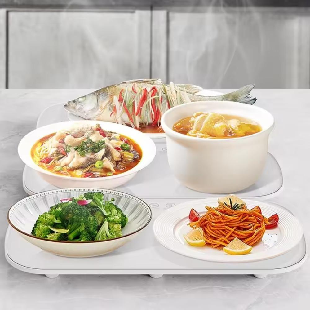 EU Plug Electric Food Warming Plate Intelligent Heating Placemat Dish Warming Tray Office