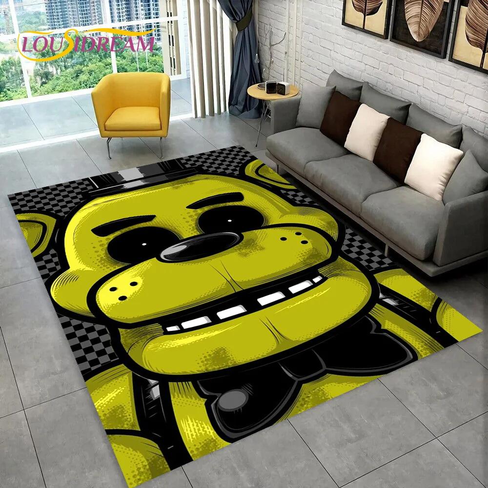 Ковер с изображением Фредди из хоррор-игры FNAF, коврик для дома, гостиной, спальни, дивана, прихожей, декора, коврик для детской игровой зоны, нескользящий коврик для пола