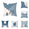 Creative Abstract Art Blue Printing Pattern Cushion Cover Home Living Room Sofa Decoration Square Pillow Pillow Cover