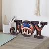 Wooden JOY Nativity Scene Decoration - Festive Holiday Decor with Manger, Mary, Joseph, Star of Bethlehem, Ideal Gift for Home, Office, Parties