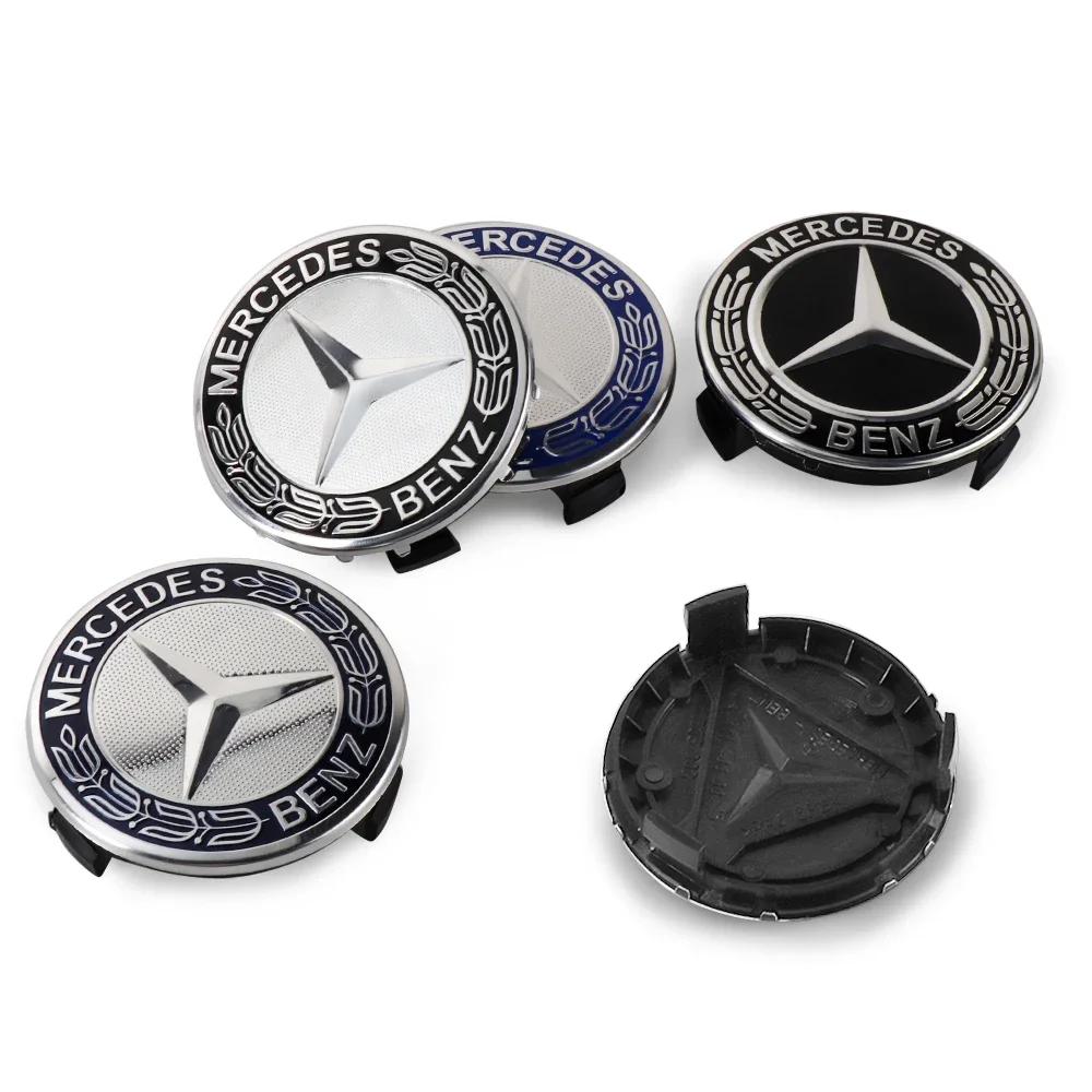 Автомобильная наклейка Горячая Для Benz AMG 4 шт. 75 мм ABS Черный Центральные колпачки колес автомобиля Колпаки дисков Для Mercedes Benz A B C E S CLA CLK ML GLK