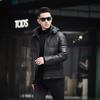 Thickened Removal Cap Leather Leather Jacket Short Fashion Men's Leather Down Jacket