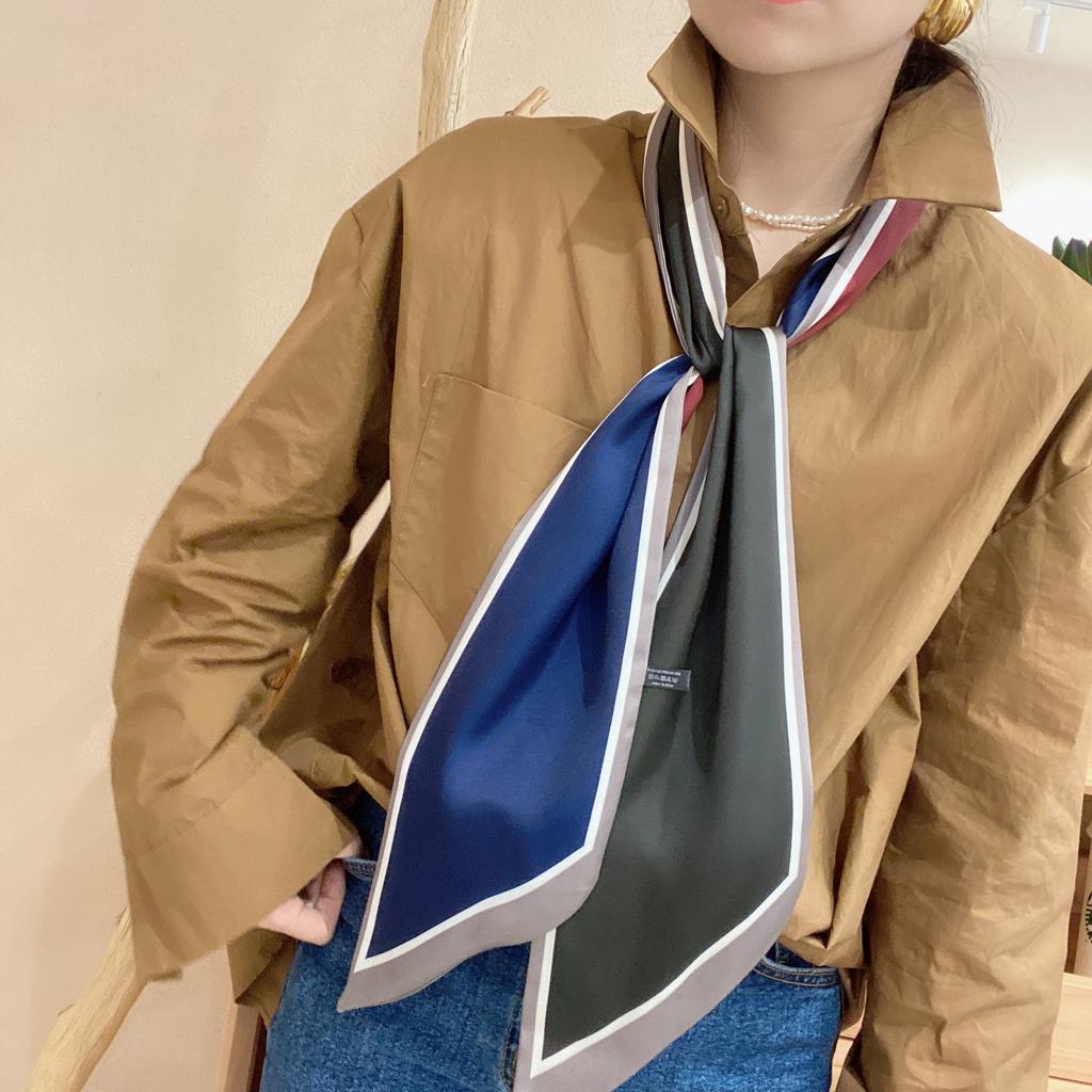 Весенне-летний атласный длинный шарф для женщин, солнцезащитная шаль, модный атласный длинный шарф для красоты, универсальный дорожный шарф