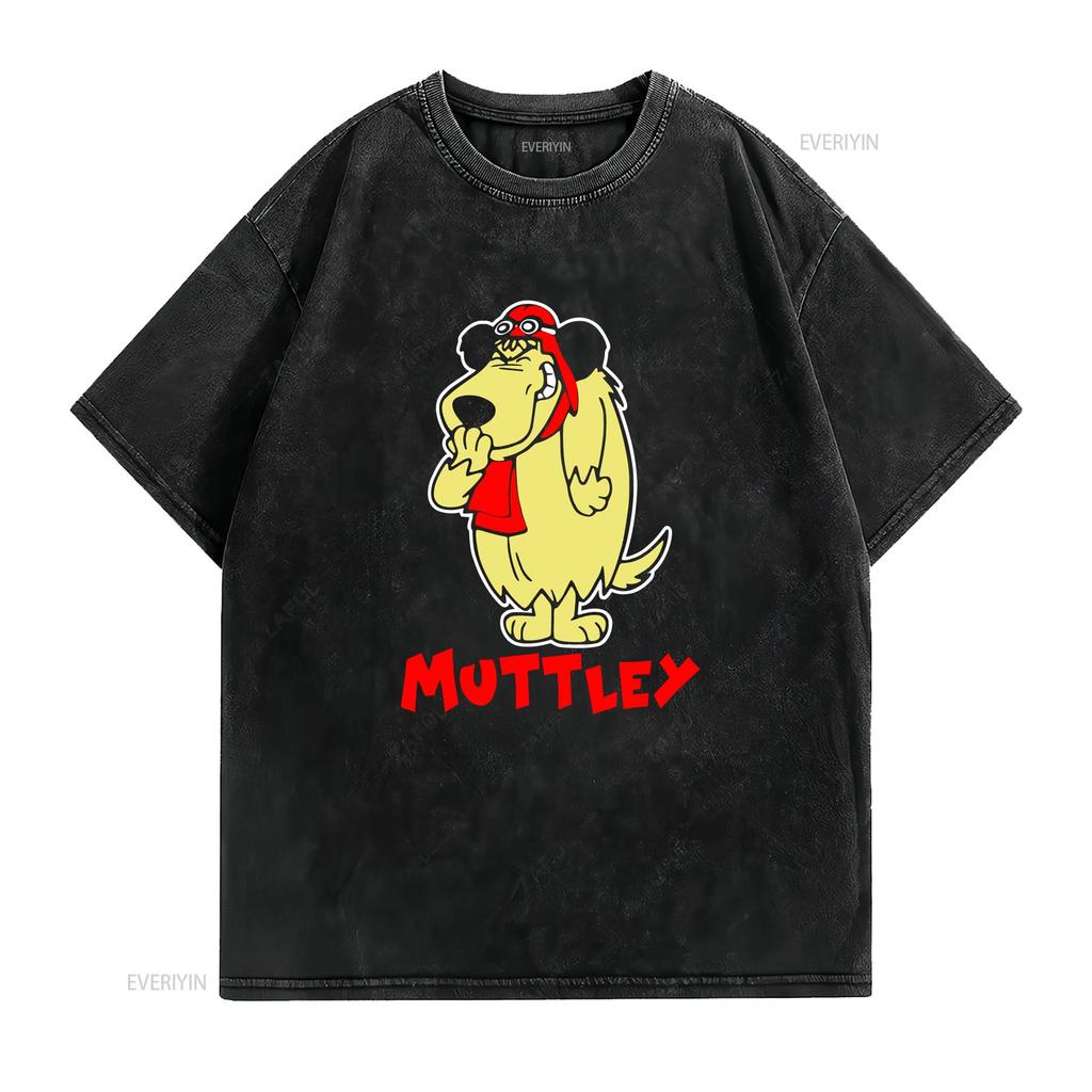 Muttley T shirt vintage Washed Breathable Unisex designer clothes Comfortable streetwear Stylish Stretched graphic Soft