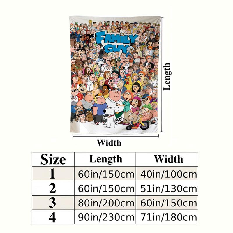 Family Guy Wall Tapestry Aesthetic Wall Hanging Printed Fabric Blanket Decorative Tapestries For Bedroom Living Room Home Decor