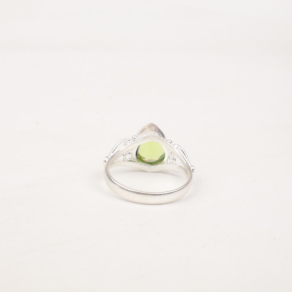 Натуральный Перидот Драгоценный Камень 925 Стерлинговое Серебро Ювелирные Изделия Кольцо Ручной Работы Подарок для Мамы RR-46-14