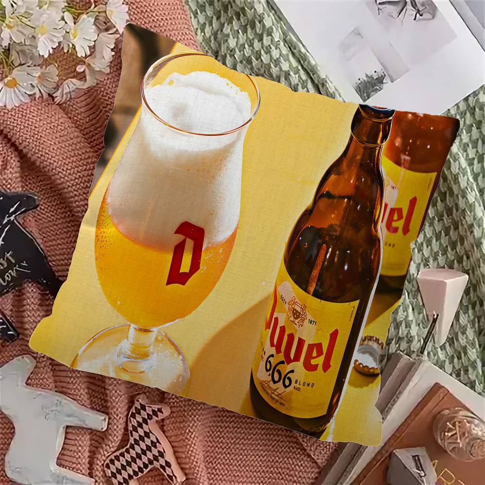 Подушка с изображением пива Duvel Чехол для подушки Полиэстер Диванные подушки Декоративные подушки для дивана Домашний декор Чехол для подушки