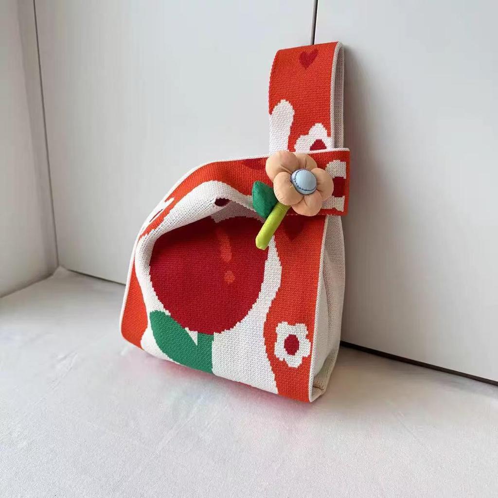 Женская толстая вязаная плетеная сумка-тоут - Подарочная и сувенирная сумочка