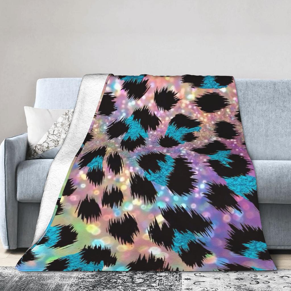 Leopard Texture Flannel Blanket Spring Warm Soft Throw Blanket for Children Couch Chair Aesthetic Bedspread Sofa Bed Cover