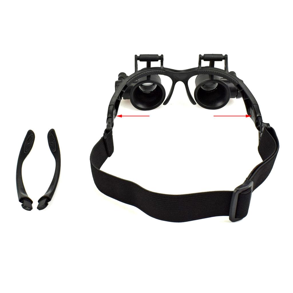 Magnification Lenses Wear Double Glasses Led Repair Eyeglasses Type Headwear Magnifier With 2 LED 6 Interchangeable Lens