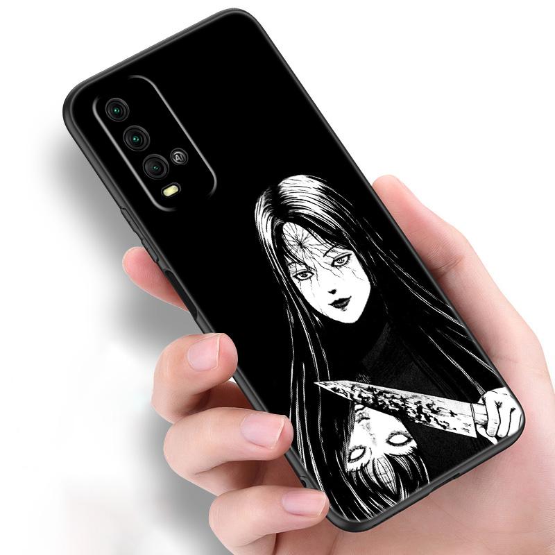 Аниме Junji Ito футболки ужасов силиконовый чехол для телефона для Xiaomi Redmi Note 11 10 9 8 Pro 11T 10T 10S 9S 8T 9 9A 9C 9T черный чехол