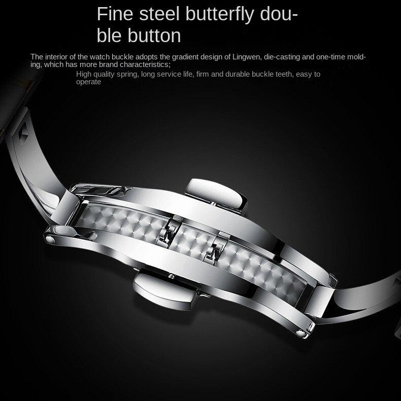 OUPINKE Новые часы, автоматические механические часы из нержавеющей стали, деловые полые водонепроницаемые часы высокого класса