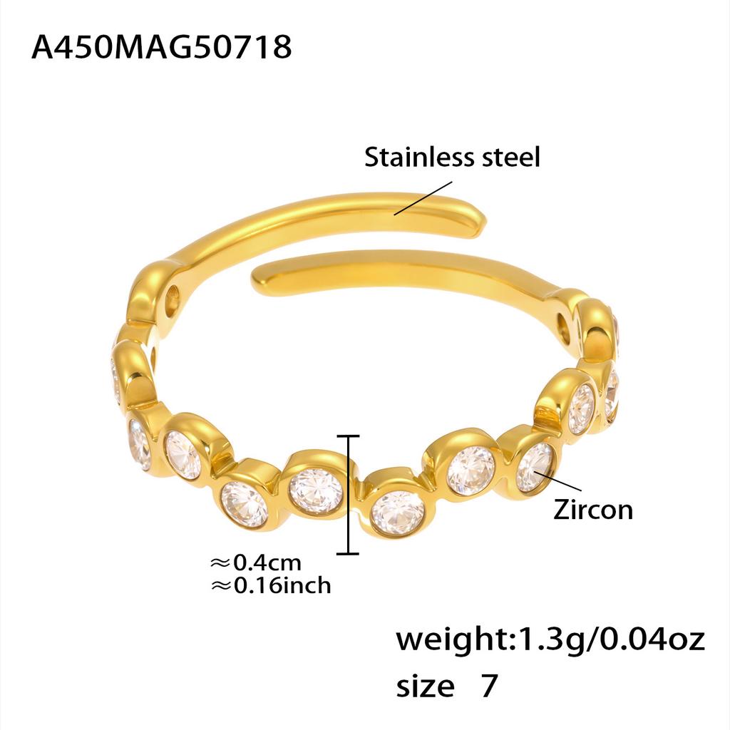Бохо кольца из нержавеющей стали с покрытием 18 карат золотом, водостойкие, не тускнеющие, с инкрустацией разноцветными цирконами, регулируемое кольцо для женщин