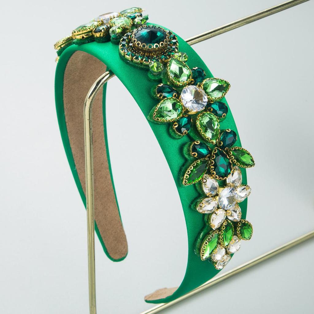 Женская тяжелая промышленность, полный кристалл, винтажная повязка на голову с широкими краями в стиле барокко, инкрустированная высококачественная женская повязка для волос