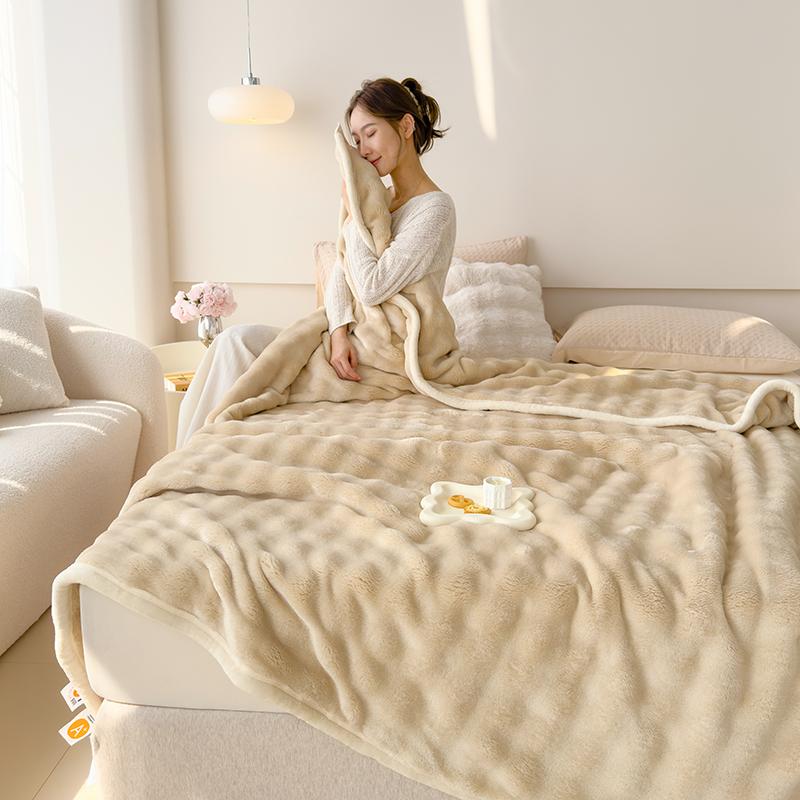 Однотонное шелковистое одеяло из молочного бархата размера Queen, весенне-осеннее двустороннее плюшевое одеяло, гладкое мягкое покрывало для дивана-кровати