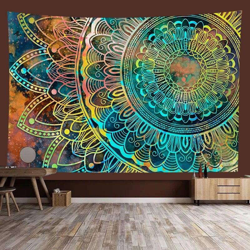 Mandala Floral Tapestry Bohemian Hippie Hanging Cloth Wall Art Decoration Background Cloth Room Living Room Home Decor