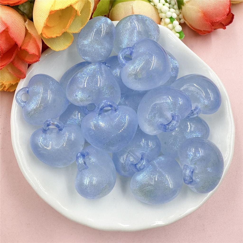 30 шт. 17,5*17,5 мм желе цвета акриловые персиковые сердечки свободные бусины DIY ювелирные аксессуары для изготовления браслетов и сережек