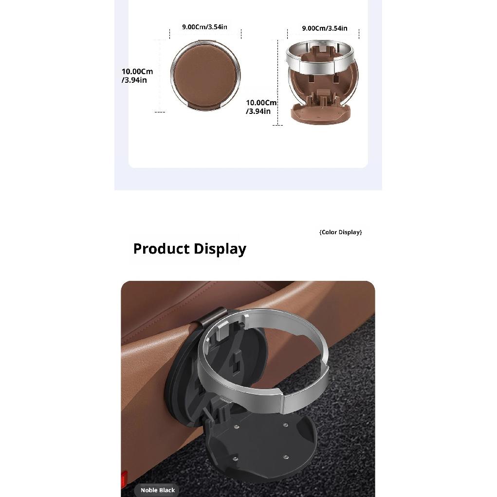 SEAMETAL Foldable Car Cup Holder Electroplated Auto Door Hanging Drink Holder Bottle Stand Space Saving Car Interior Accessories
