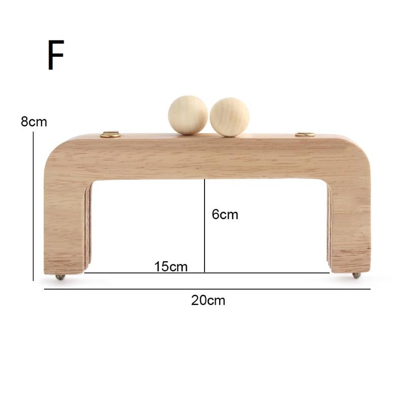 Stylish DIY Bag Mini Wooden Handle with Beads and Practical Kiss Clasp Closure