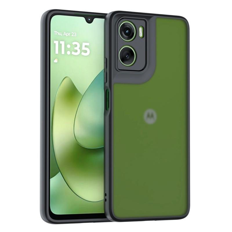 Для Motorola Moto G06 Чехол Для Motorola Moto G06 TPU Чехол Противоударный TPU прозрачный черный каркас Чехол Для Motorola Moto G06