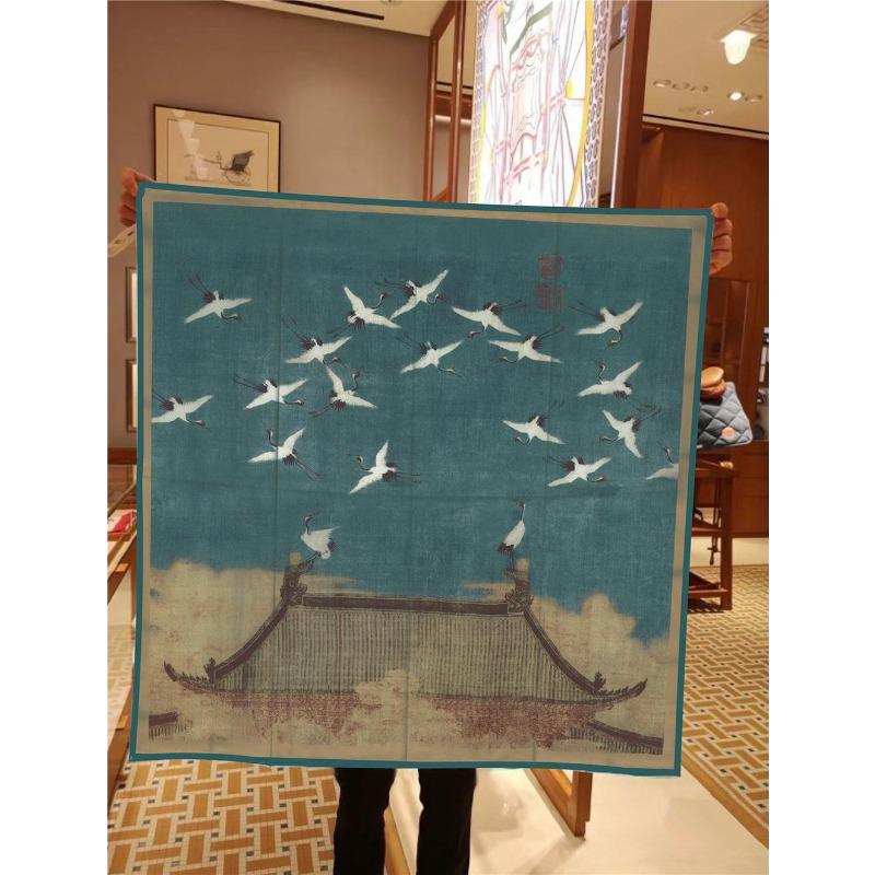 Новый шелковый платок женский принт фазана квадратные платки головные эшарпы шелковые фуляры женские накидки пляжные шали бандана леди хиджабы 90 см