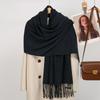 Hot-selling New Monochrome Imitation Cashmere Versatile Fringed Scarf In Autumn and Winter, Warm Long Shawl Scarf