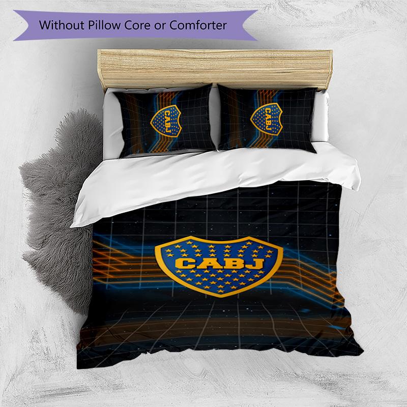 3pcs Club Atlético Boca Juniors pattern bedding set duvet cover set includes duvet cover &pillowcases,perfect all season bedroom decoration&gift