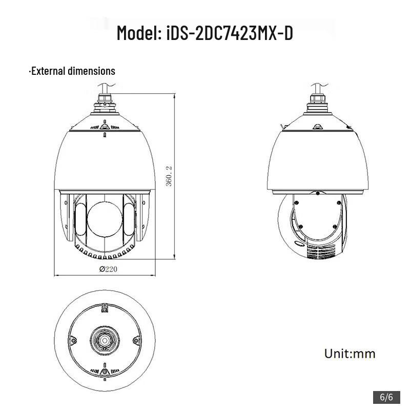 HIKVISION iDS-2DC7423MX-D 4MP Full-Color PTZ Dome Camera