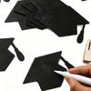 Деревянная доска для выпускного, черная выпускная шапочка, альтернатива книге пожеланий с подставкой для класса 2026 года, Поздравления, Товары для вечеринки, Фотоаксессуары